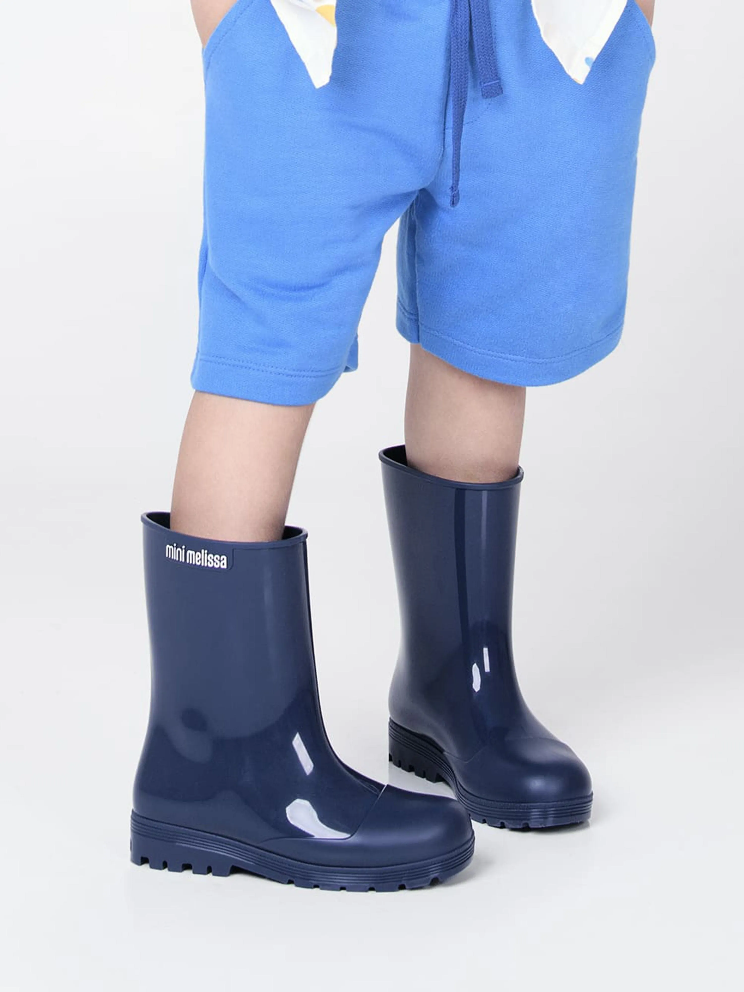 Mini Melissa Girls Welly Boots in Navy