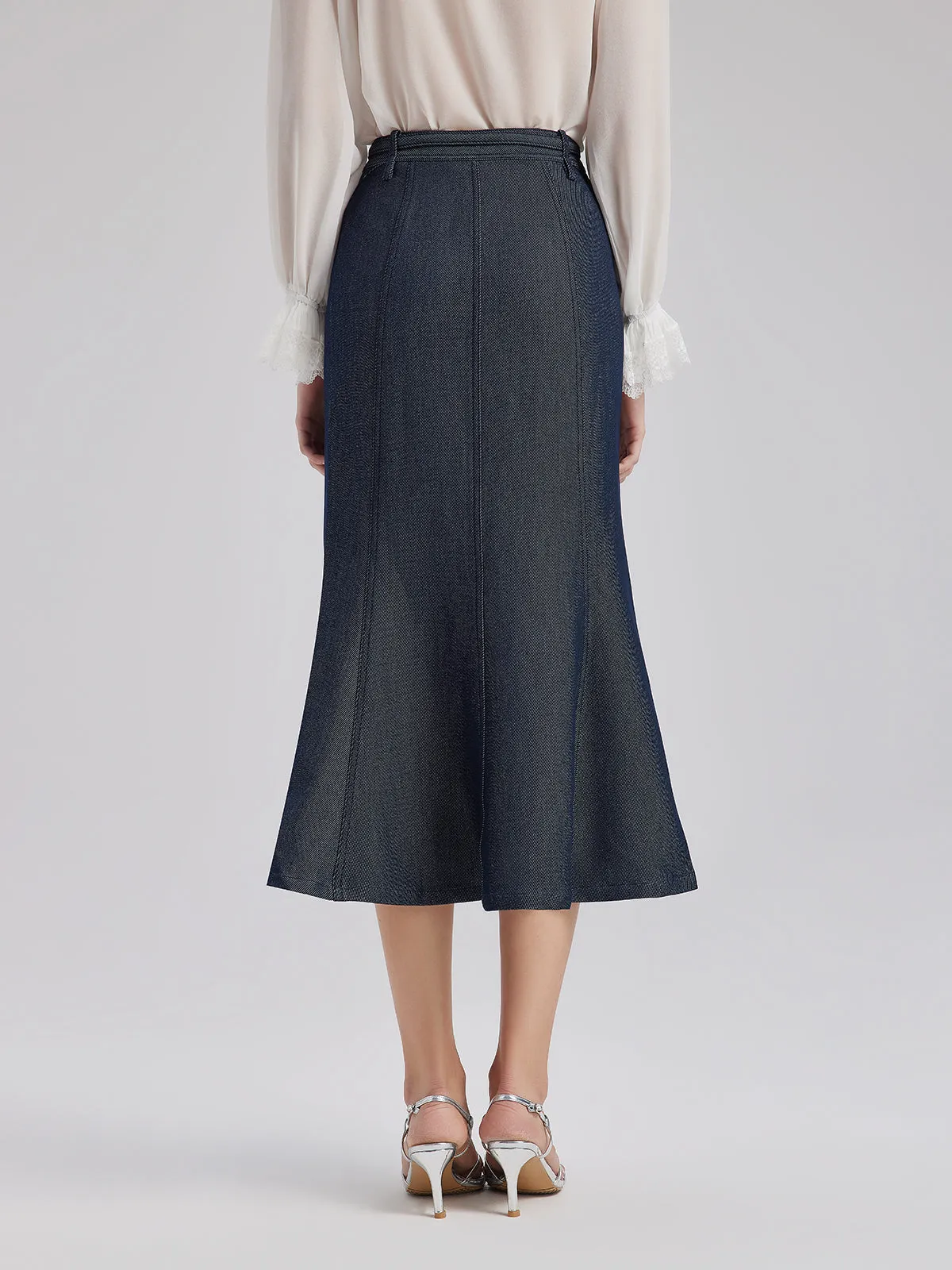 Minimalist Vintage Blue Denim Skirt