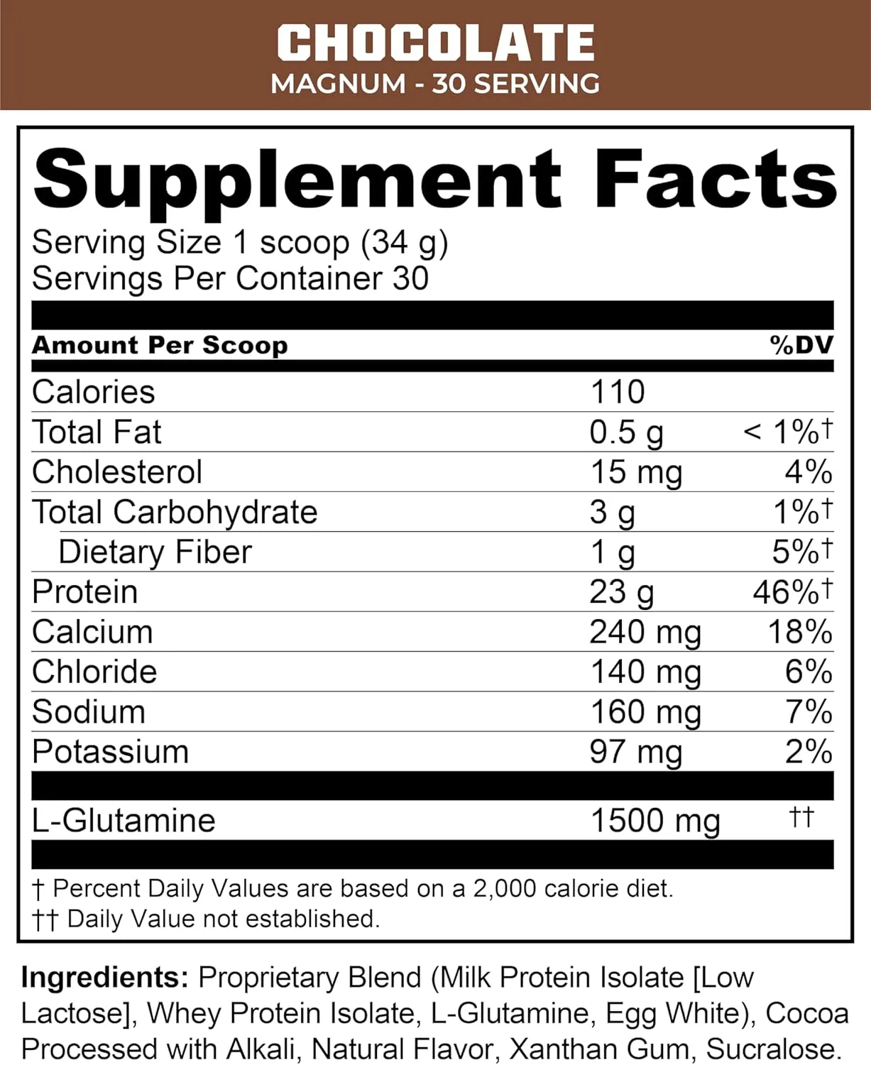 MTN OPS, Magnum Chocolate Protein Powder, 23g of Whey Isolate Protein & Milk Protein with BCAAs, Zero Sugar & Gluten Free 30-Serving Tub