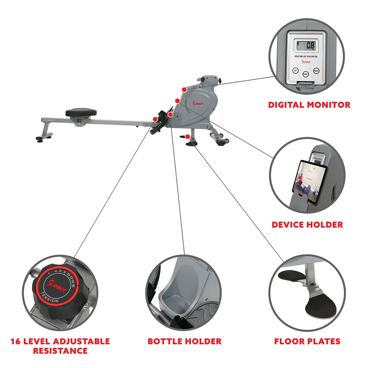 Multifunction Rower Dual Rowing Machine