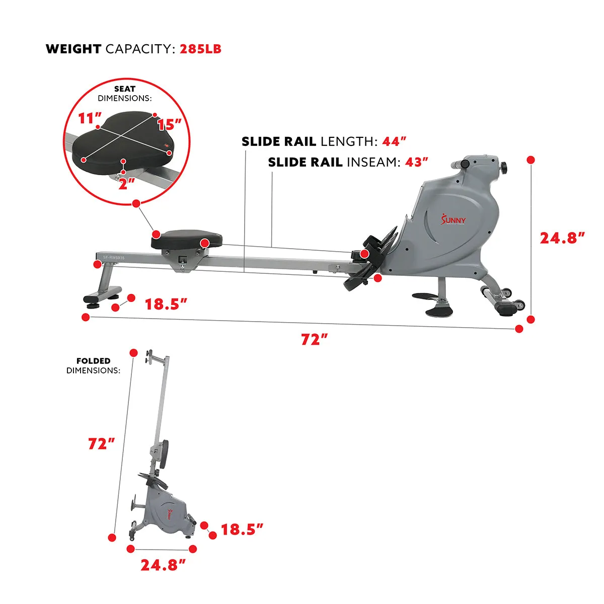 Multifunction Rower Dual Rowing Machine