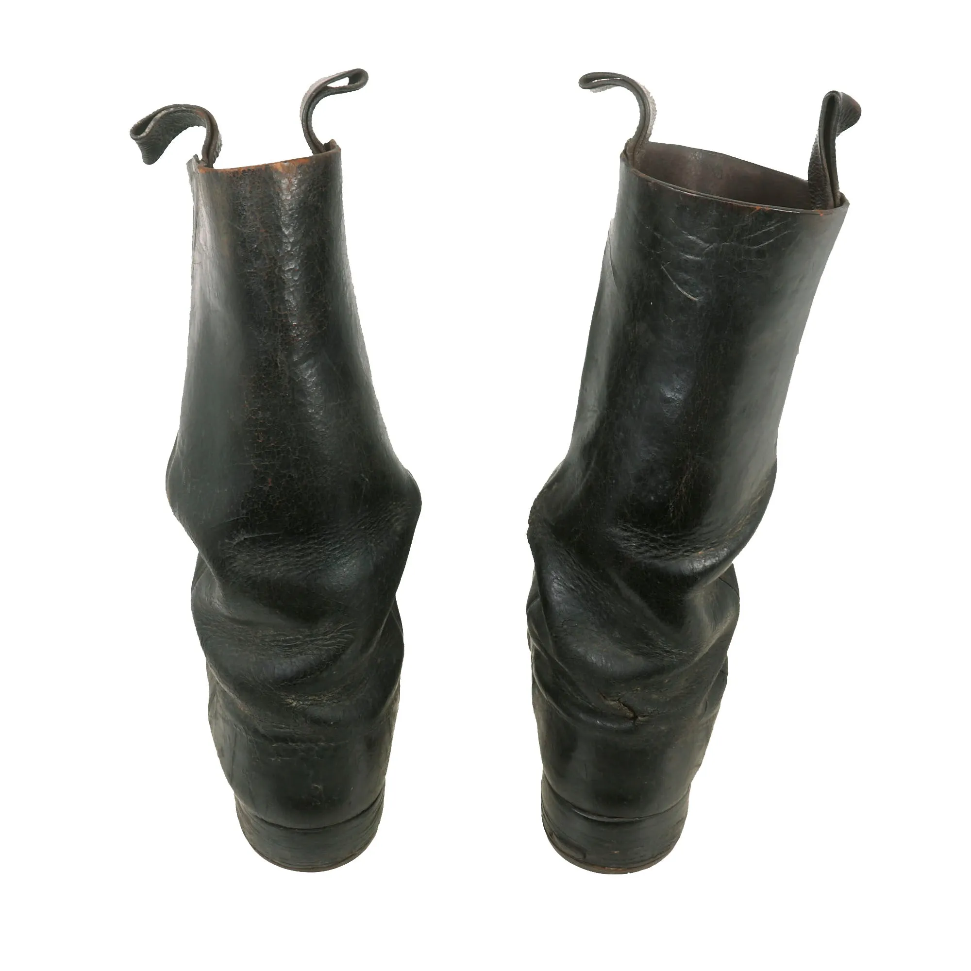 Original Imperial German WWI M1866 Hobnailed Marschstiefel Enlisted Issue Trench Boots with Pull-up Straps