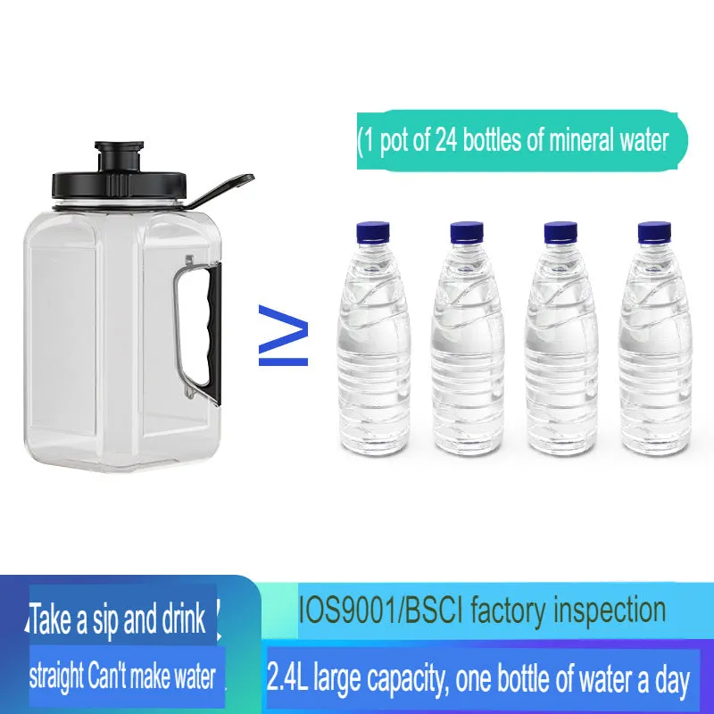 Outdoor fitness large water cup, summer high-looking plastic water cup, large capacity portable water bottle, sports water bottle, tons of buckets