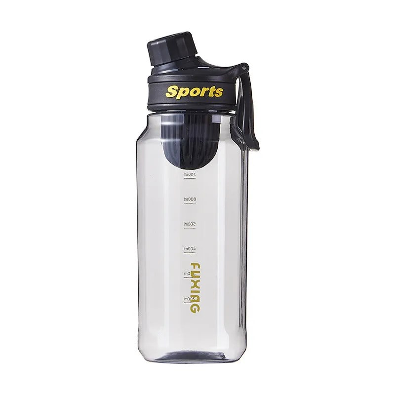 OUTDOOR PORTABLE WATER BOTTLE FITNESS HANDY CUP WITH TEA SPACER PLASTIC CUP