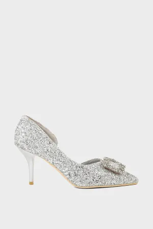 Party Wear Court Shoes I44373-Silver