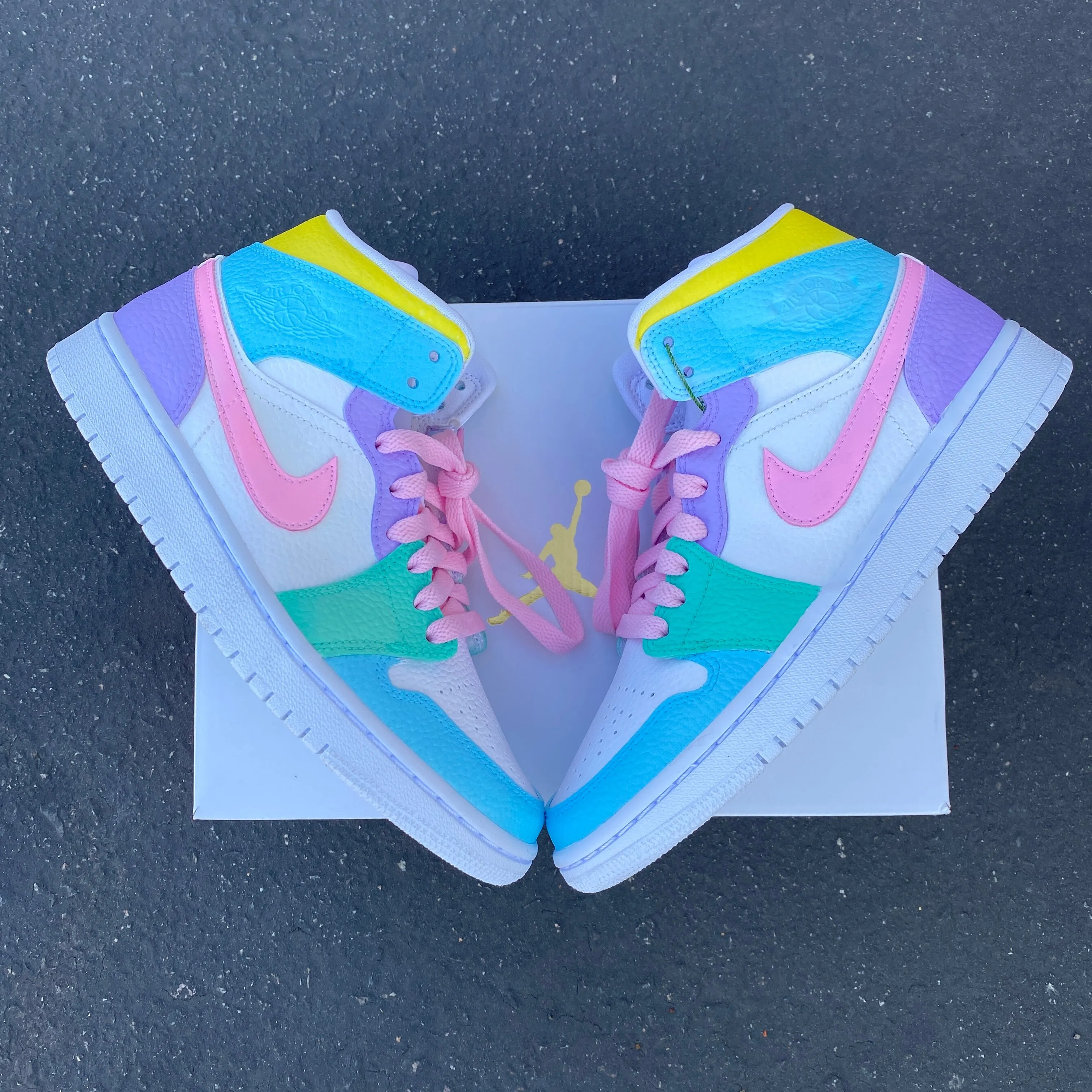 Pastel Jordan 1 Mid - Custom Nike Jordans Sneakers