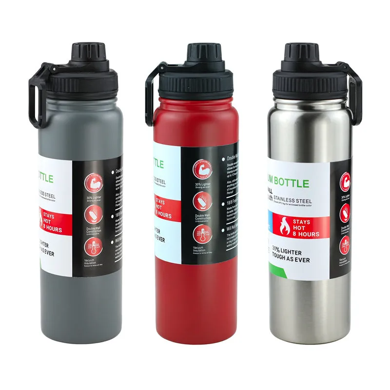 Portable Outdoor Fitness Handle Sports Bottle Double Layer Insulated Kettle