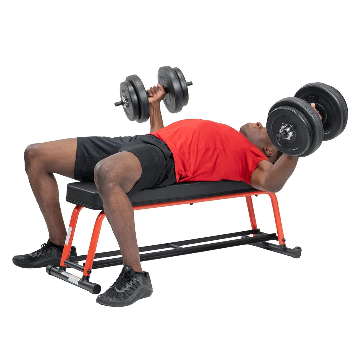 Power Zone Premium Strength Flat Bench With Dumbbell Rack