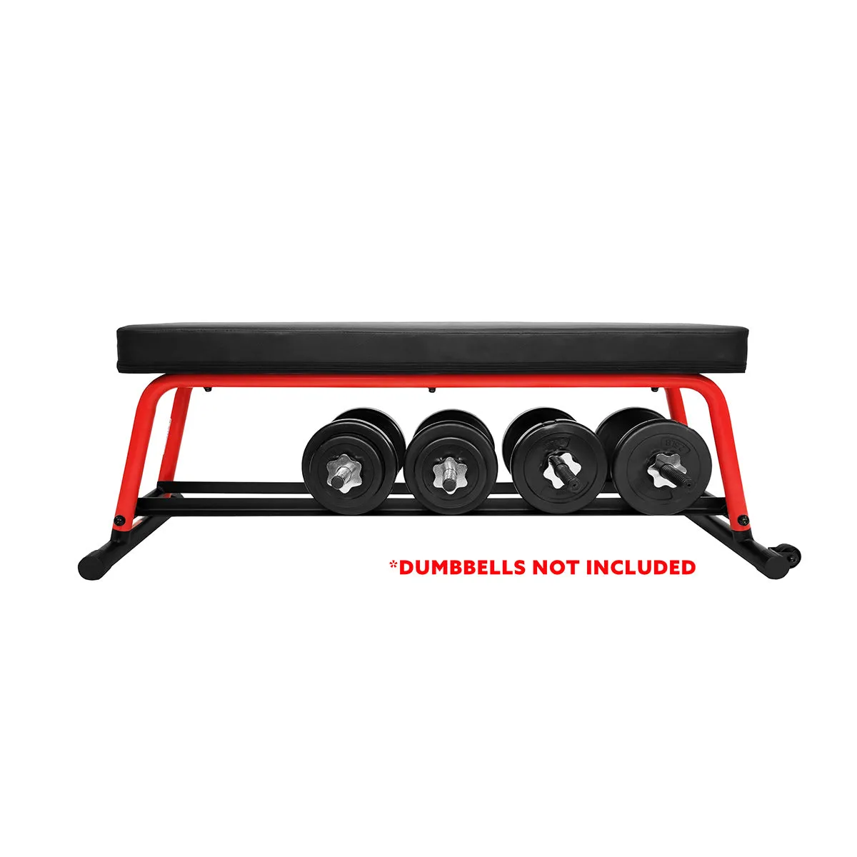 Power Zone Premium Strength Flat Bench With Dumbbell Rack