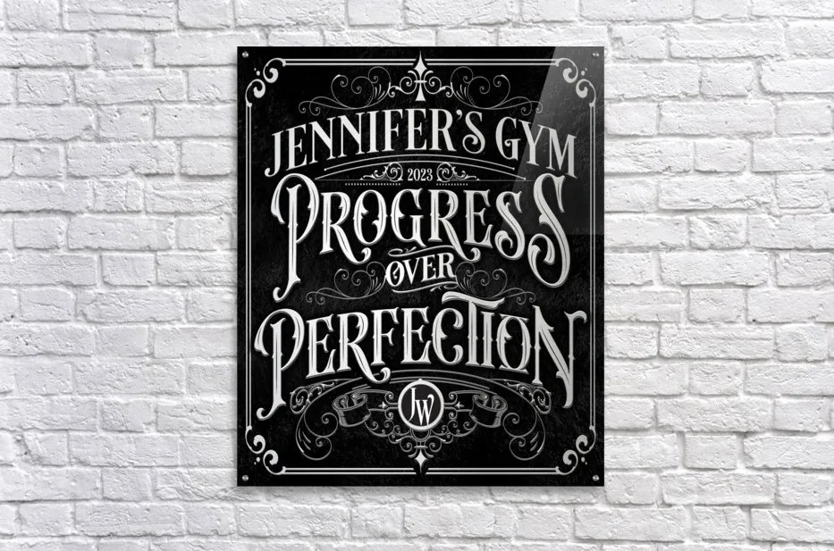 Progress Over Perfection Gym Room Decor   Yoga Decor