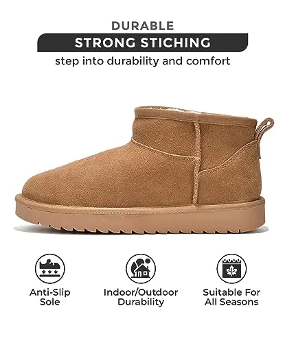 Project Cloud Genuine Suede Ankle Boots for Women - Water Resistant Winter Boots for Women - Memory Foam Insole Trending Shoes for Women - Comfortable Women's Ankle Boots (Hippy)