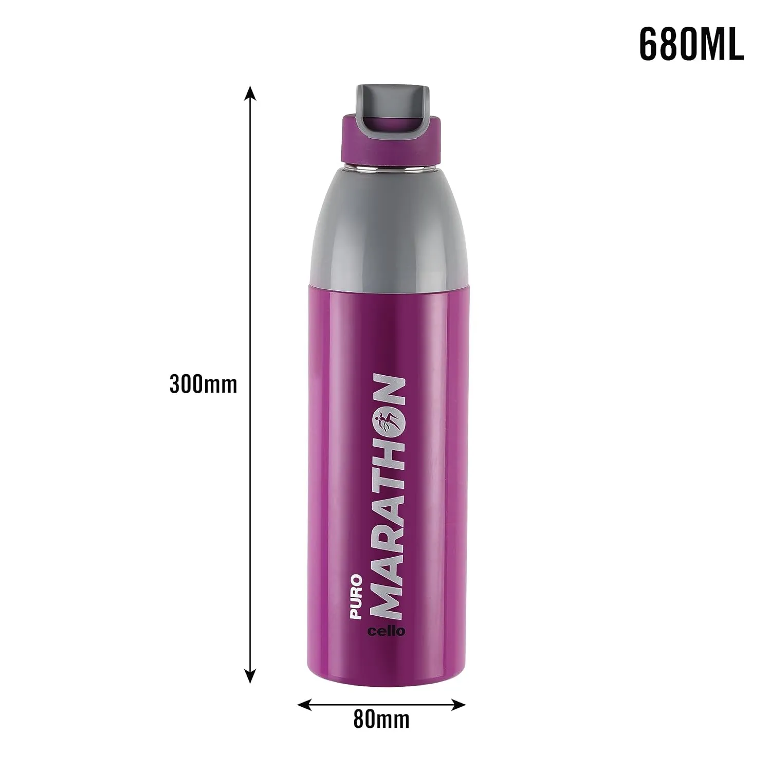 Puro Steel X Marathon Water Bottle with Inner Steel