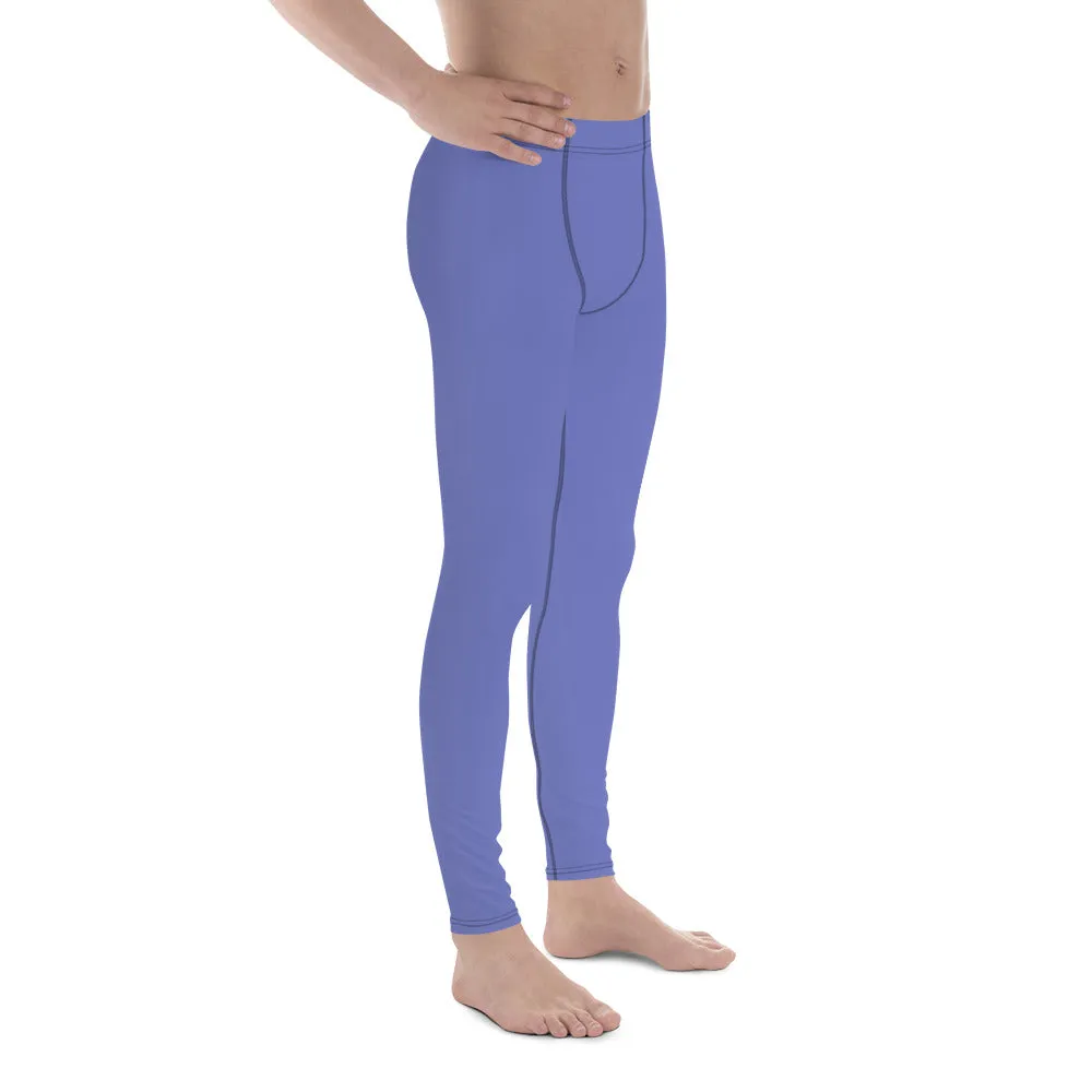 Purple Solid Color Men's Leggings, Solid Lavender Purple Color Men's Tights Compression Pants - Made in USA/EU/MX