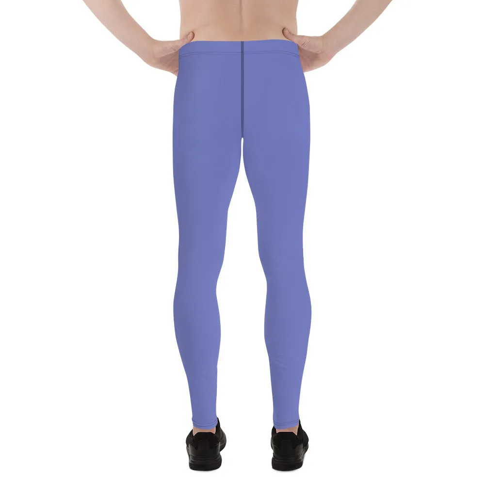 Purple Solid Color Men's Leggings, Solid Lavender Purple Color Men's Tights Compression Pants - Made in USA/EU/MX