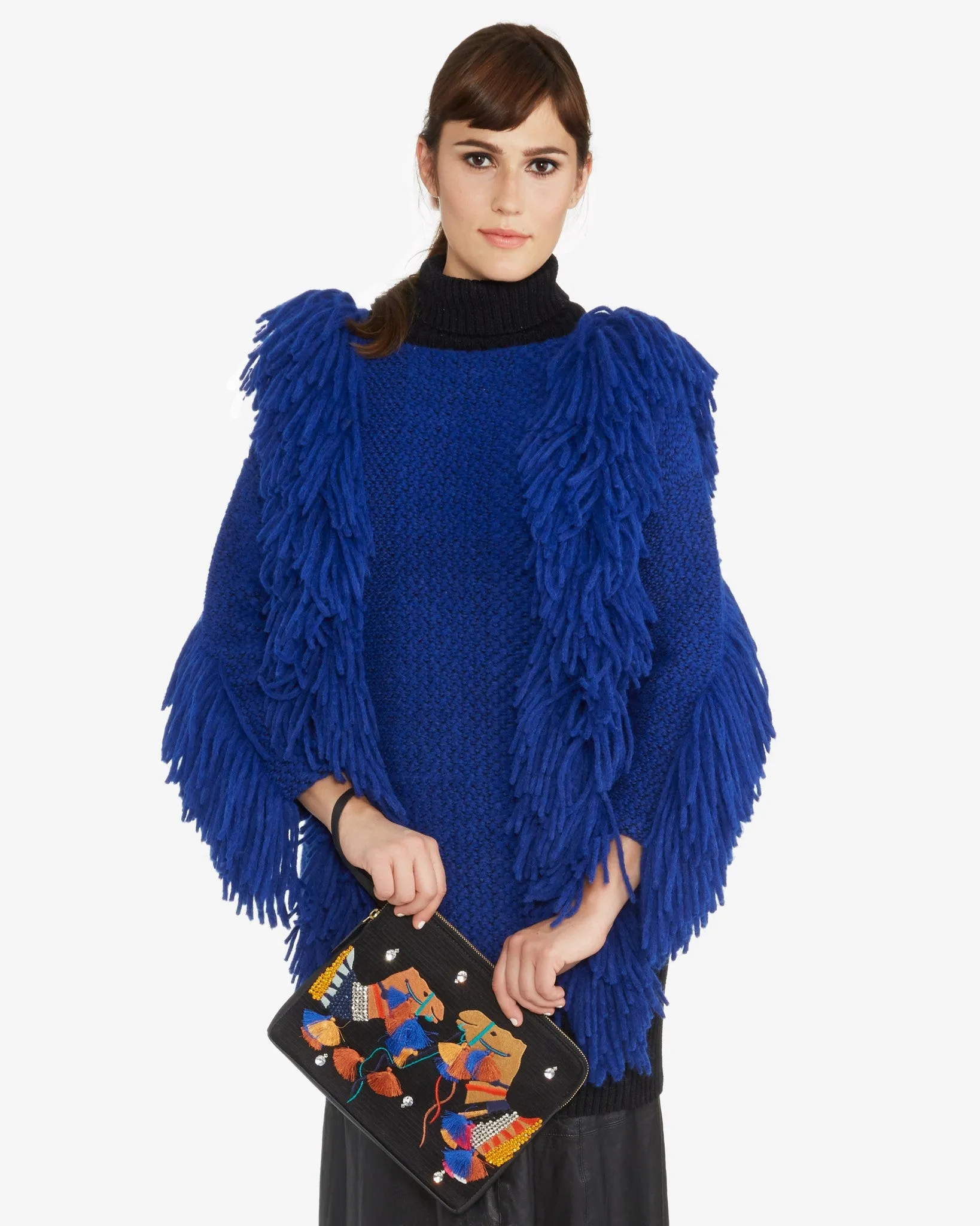 Rachel Comey | Fringe Turtleneck Pullover in Royal