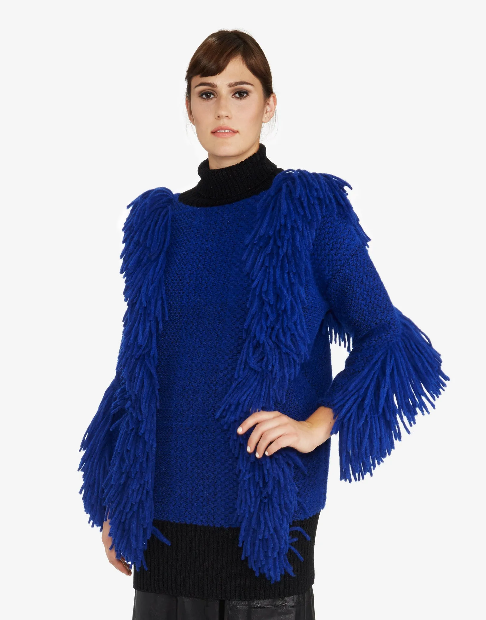 Rachel Comey | Fringe Turtleneck Pullover in Royal