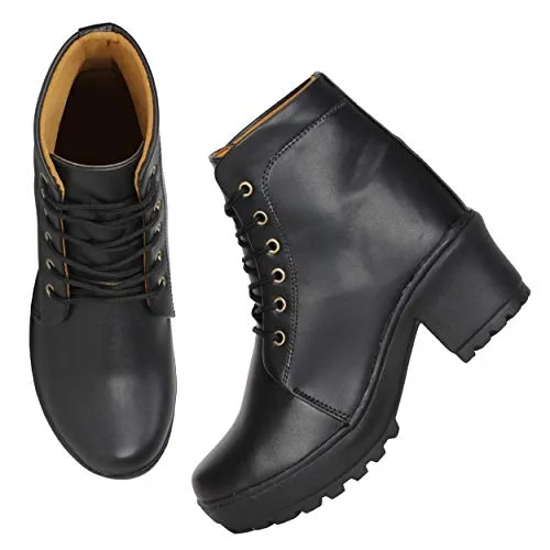 RINDAS Women's | Ladies | Females | Girls Comfortable, Fashionable, Synthetic Leather, Boots College Casual Boots