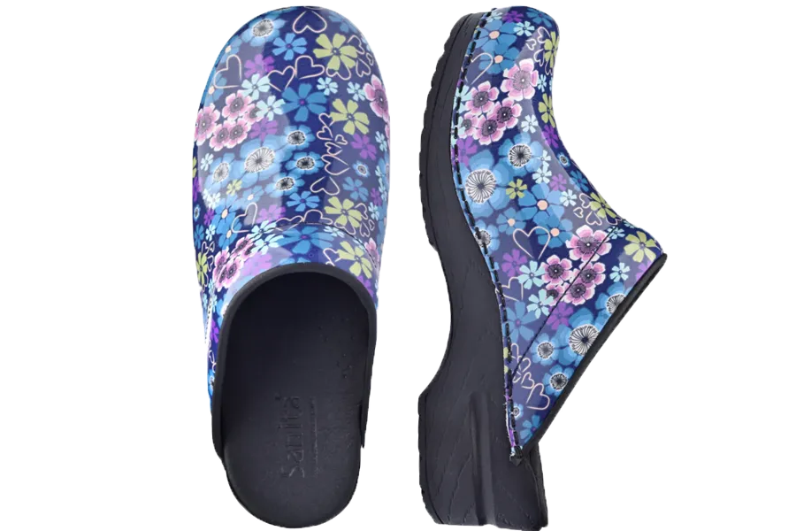 Sanita San Flex comfort clogs - Isalena Blue Hearts