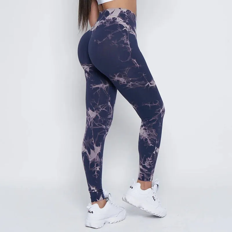 Seamless Leggings Pchee Bubble Gum Tie Dye Pants Leggings Gym Workout Fitness Leggings Running