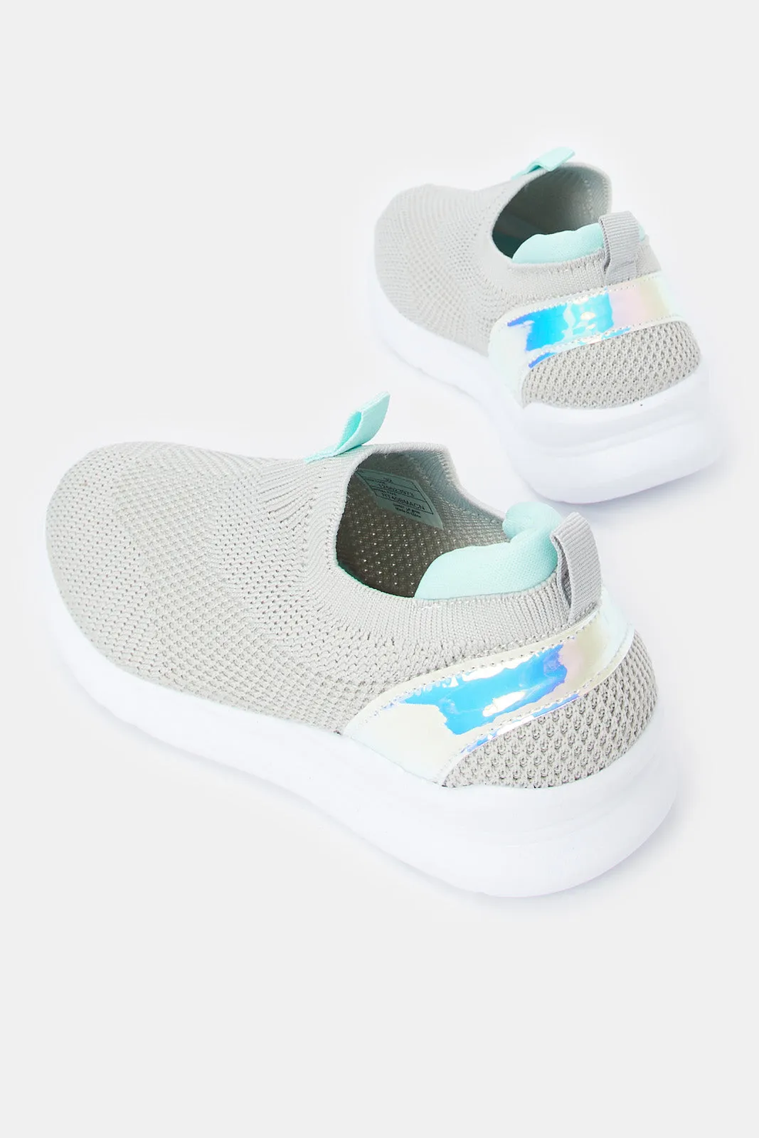 Senior Girls Grey Slip-On Trainer