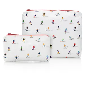 Set of Two - Organizational Packs - Dancing Skiers with Red Zipper