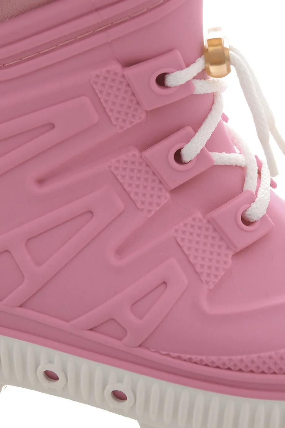 SIBEIRA Pink Fur Rubber Snow Boots