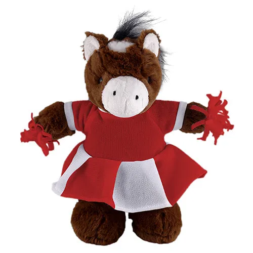 Soft Plush Stuffed Horse with Cheerleader Outfit