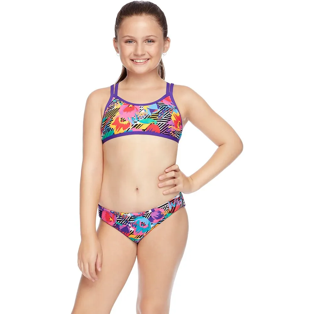 Speedo Girls Double Crossback Crop Set