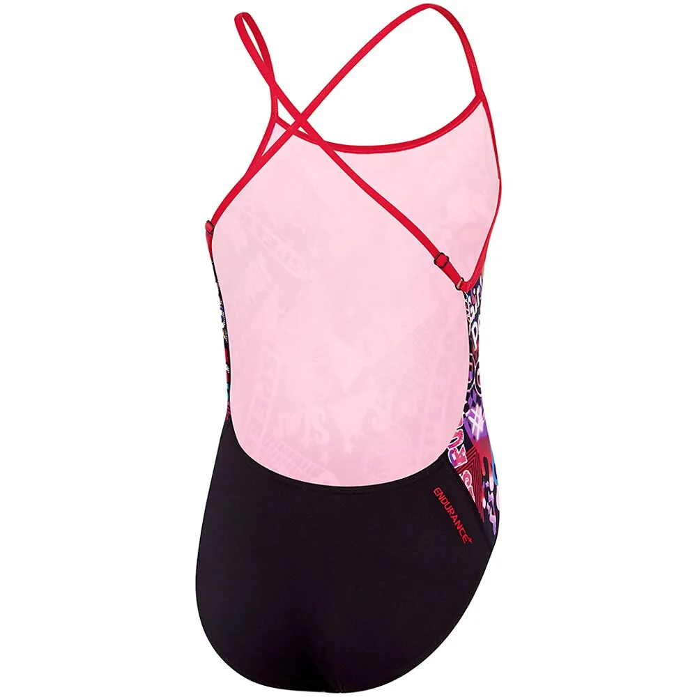 Speedo Girls Open X Back One Piece