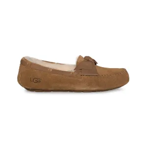 UGG Dakota Leather Bow Chestnut Slippers - Women's