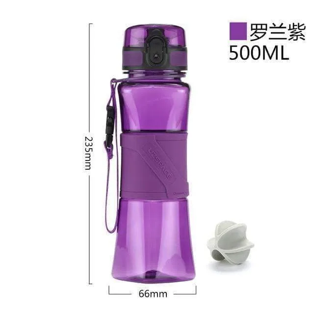 UZSPACE Shaker Sports Water Bottles Creative Drink Camping Tour My Bottle for Water 350/500ml Plastic Tritan Drinkware BPA Free