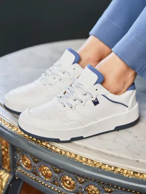 Vestige Unisex Recycled Vegan Sneakers | White & Denim