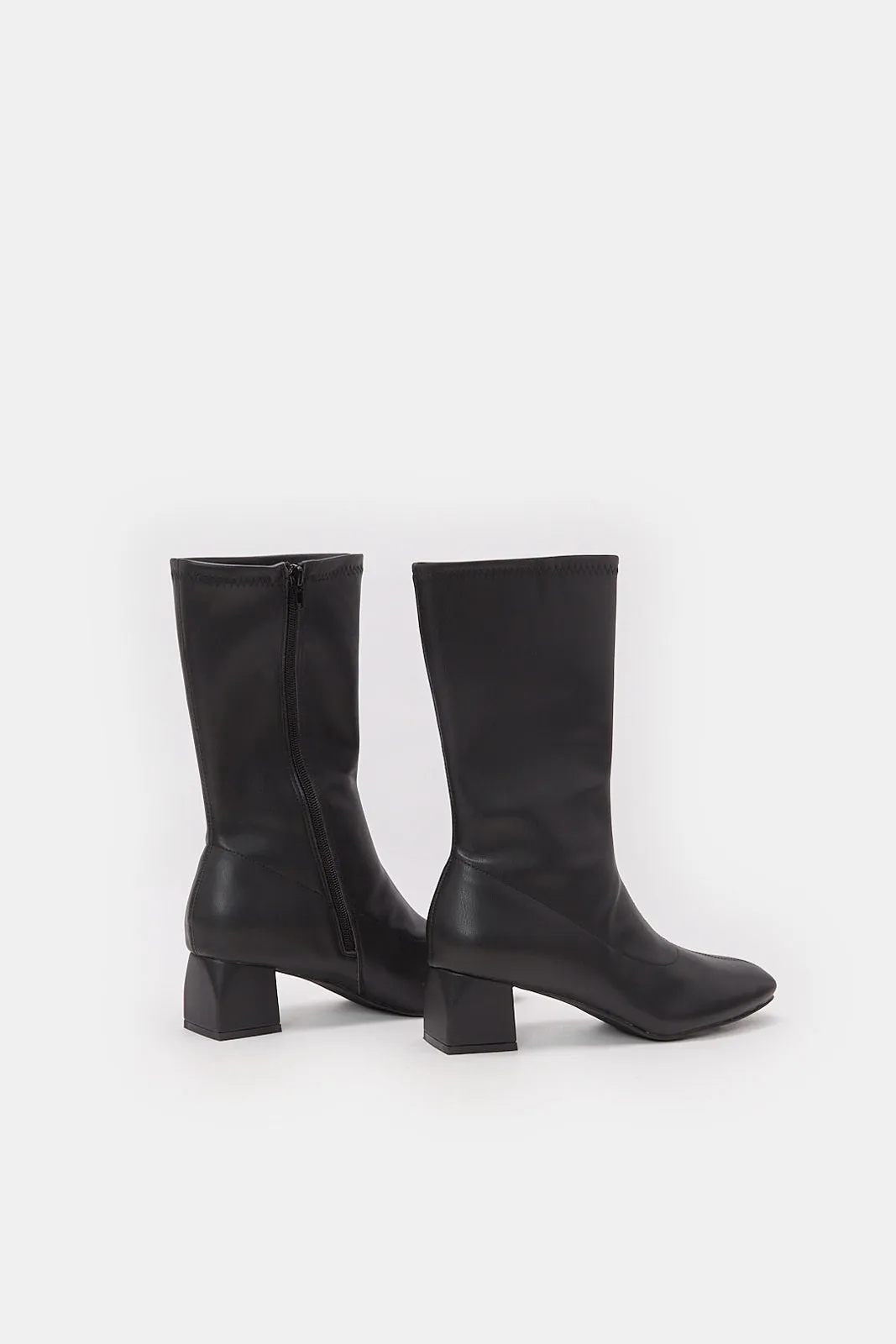 Women Black Stretch Boot