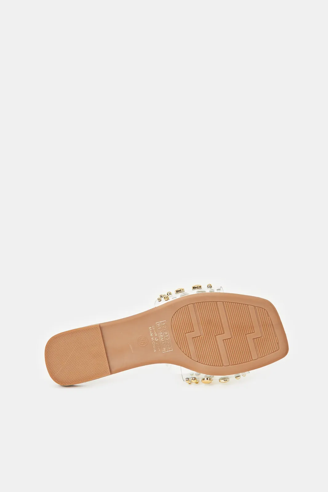 Women Gold Stud Mule