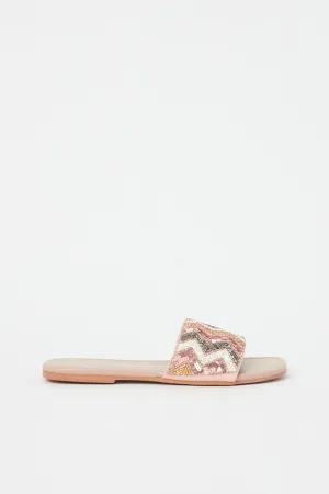 Women Pink Embllished Mule