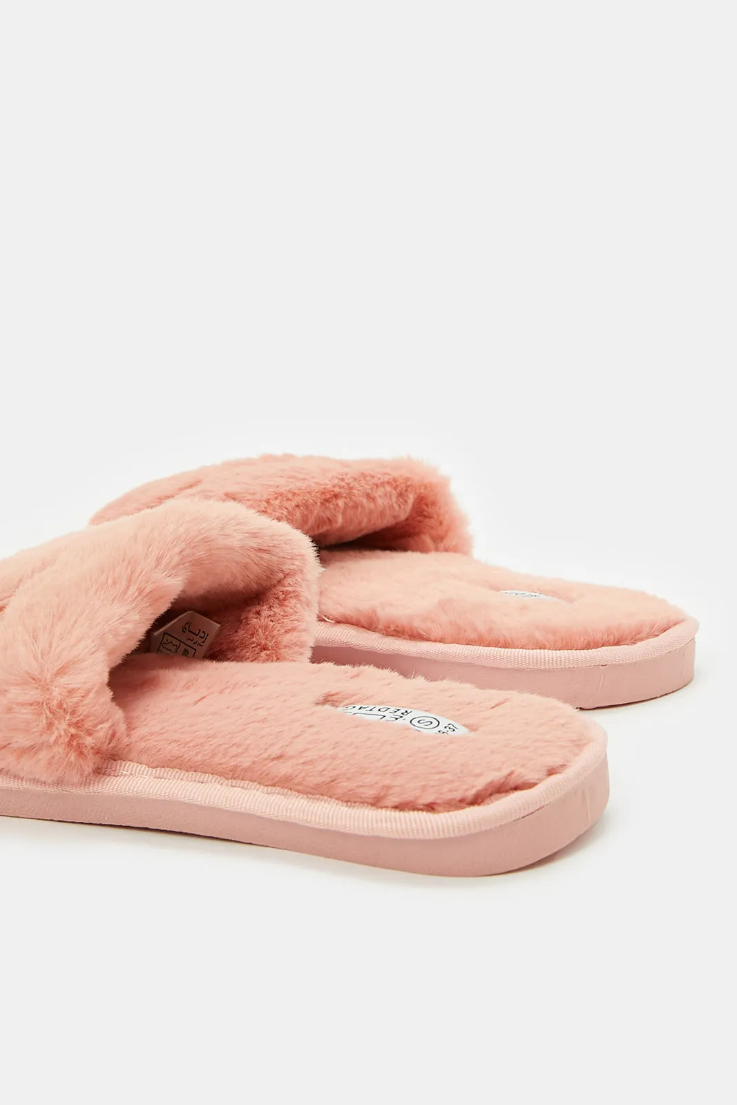 Women Pink Slipper With Eyelash Embroidery