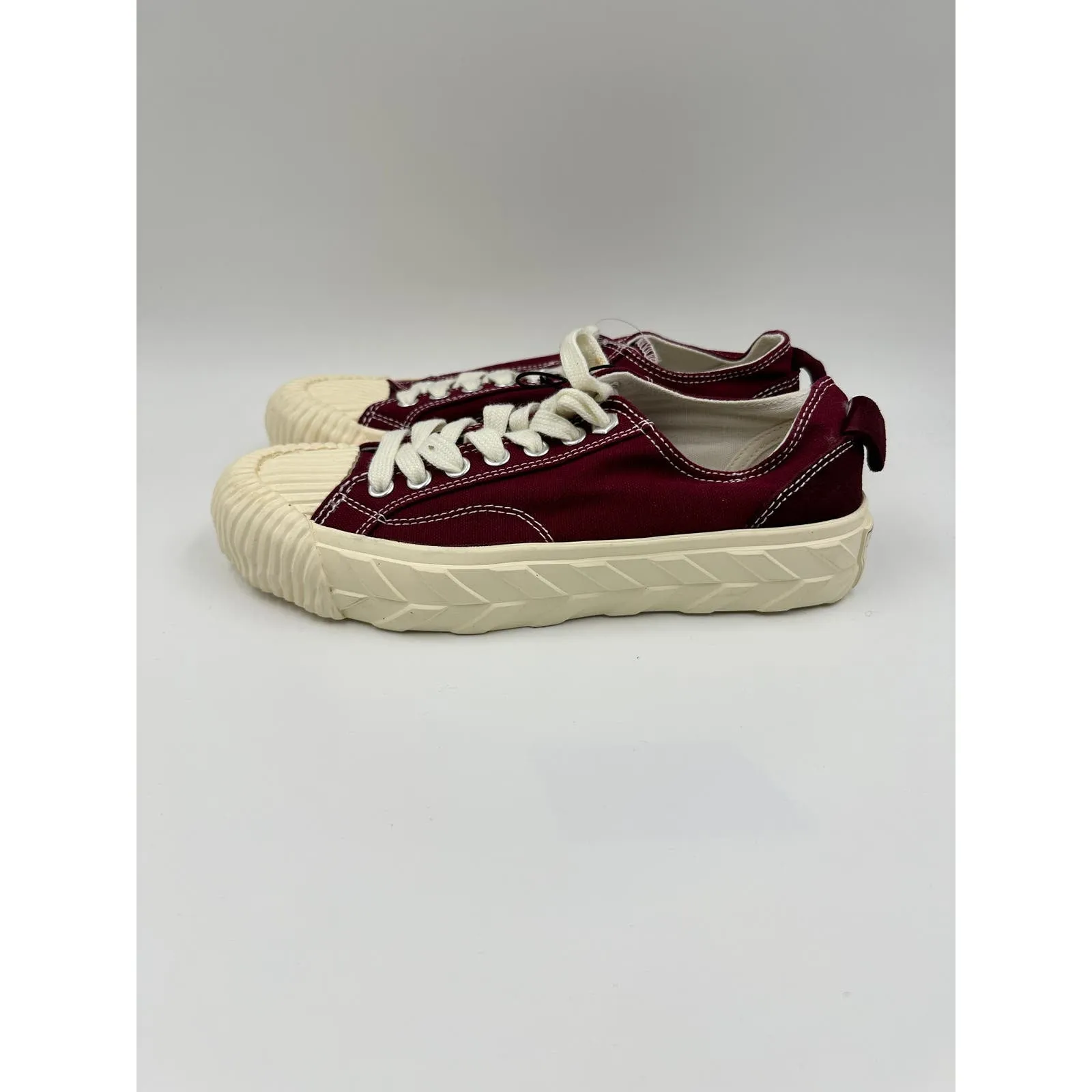 Women's Size 6, Velvet Red Canvas Sneaker with Chunky Sole for Ultra Support