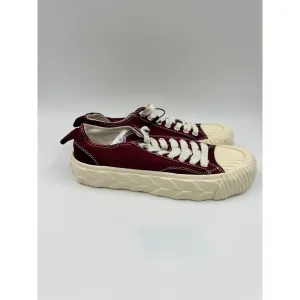 Women's Size 6, Velvet Red Canvas Sneaker with Chunky Sole for Ultra Support